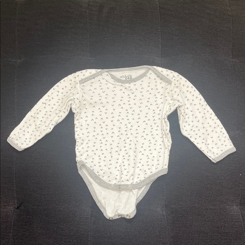 Grey & White Printed Onesie